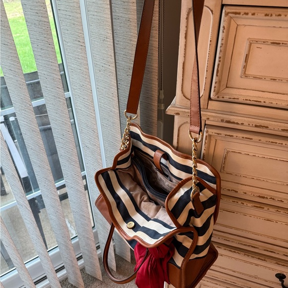 Michael Kors Nautical Striped Leather Handbag - Picture 8 of 8